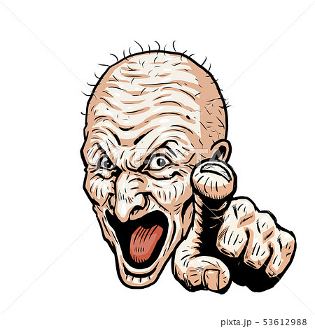 爺叫び指差しのイラスト素材