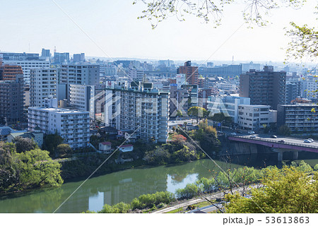 仙台 街並み ビル マンション 杜の都の写真素材