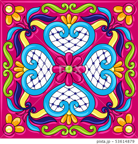 Mexican talavera ceramic tile pattern. 53614879