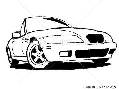 ジャーマンオープンカー　ぬり絵風　自動車イラスト 53615039
