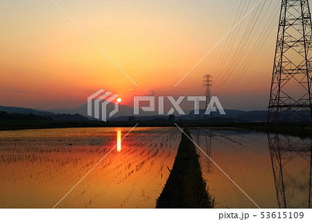 夕日に輝く筑波山 夕日に輝く筑波山 53615109