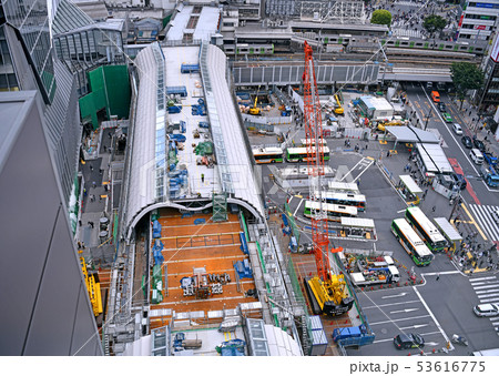 日本の東京都市景観 渋谷駅再開発・東京メトロ銀座線渋谷駅移設工事などを望む 日本の東京都市景観 渋谷駅再開発・東京メトロ銀座線渋谷駅移設工事などを望む 53616775