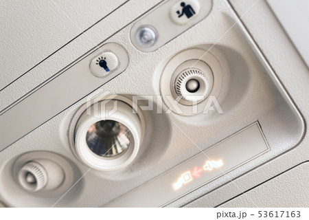 Fasten seat belt light and console panel at the air conditioner above the seat in cabin of low cost 53617163