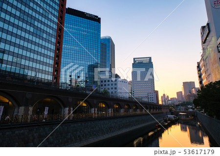東京 秋葉原 神田川 夕景 53617179