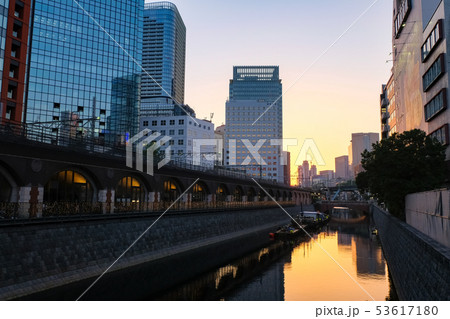 東京 秋葉原 神田川 夕景 53617180