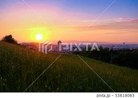 多摩市 都立桜ヶ丘公園 ゆうひの丘 夕景 53618063