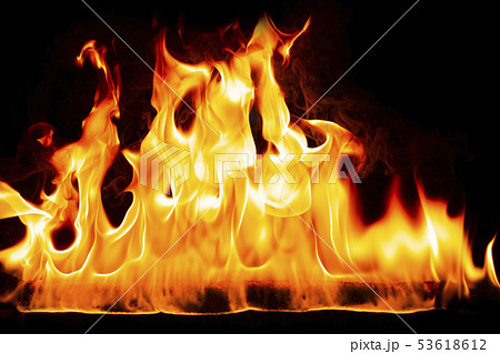 Fire flames on Abstract art black background Fire flames on Abstract art black background 53618612