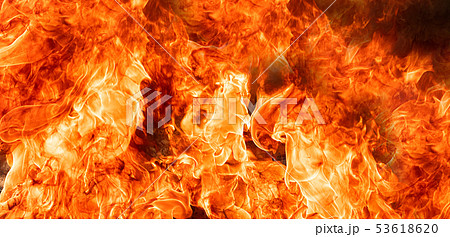 Fire flames on Abstract art black background Fire flames on Abstract art black background 53618620