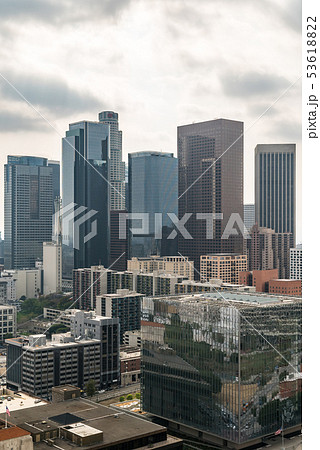 Aerial Los Angeles downtown 53618822