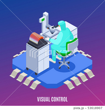 Semicondoctor Production Isometric Concept Semicondoctor Production Isometric Concept 53618907