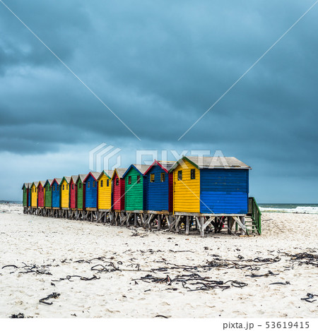 Colourful Beach Houses in Muizenberg, South Africa 53619415