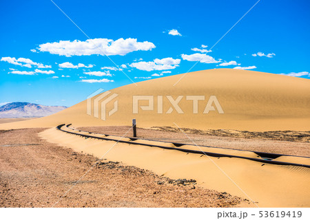 Railway tracks after sand storm, Namibia 53619419