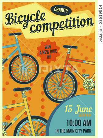 Poster design with illustration of bicycles 53619914
