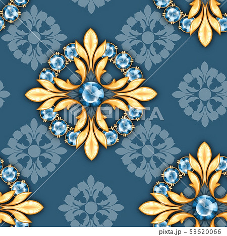 Jewelry background. Seamless pattern with round gemstones 53620066