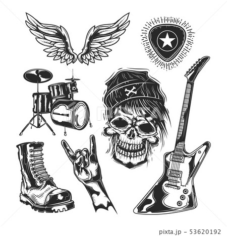 Set of rock elements  53620192