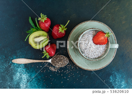 Beautiful and tasty dessert with strawberry 53620610