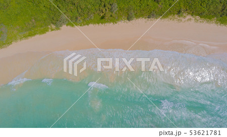 沖縄　宮古島　浜辺　空撮　ドローン　写真　素材 53621781
