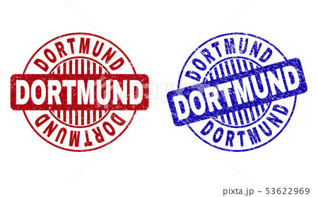Grunge DORTMUND Textured Round Stamp Seals 53622969