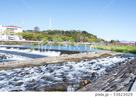 広瀬川　仙台市　郡山堰　水　流れ 53623029