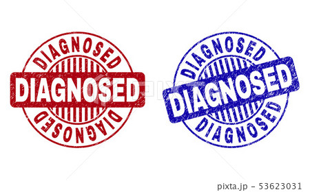 Grunge DIAGNOSED Textured Round Watermarks 53623031