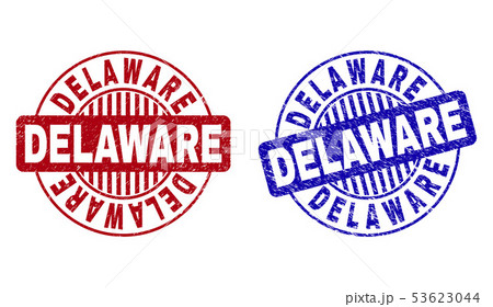 Grunge DELAWARE Textured Round Stamps Grunge DELAWARE Textured Round Stamps 53623044