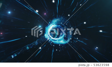 Travel through a wormhole through time and space filled with millions of stars and nebulae. Wormhole 53623598