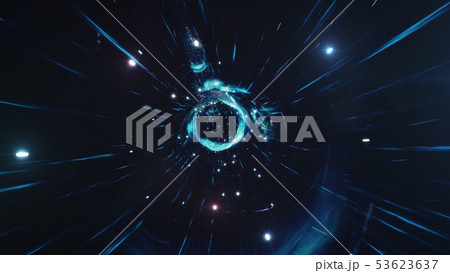 Travel through a wormhole through time and space filled with millions of stars and nebulae. Wormhole 53623637