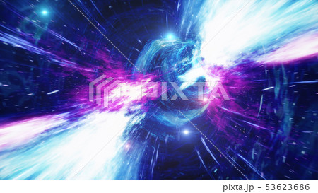 Travel through a wormhole through time and space filled with millions of stars and nebulae. Wormhole 53623686