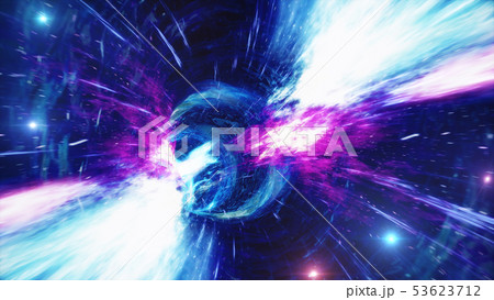 Travel through a wormhole through time and space filled with millions of stars and nebulae. Wormhole 53623712