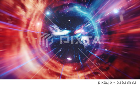 Travel through a wormhole through time and space filled with millions of stars and nebulae. Wormhole 53623832