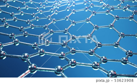 3d Illustration structure of the graphene or carbon surface, abstract nanotechnology hexagonal 53623908