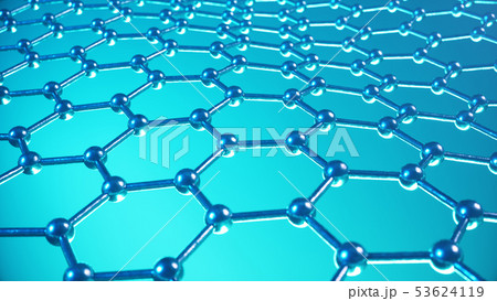 3d Illustration structure of the graphene or carbon surface, abstract nanotechnology hexagonal 3d Illustration structure of the graphene or carbon surface, abstract nanotechnology hexagonal 53624119
