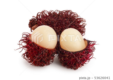 rambutan isolated on white background. Tropical fruit. Nephelium lappaceum rambutan isolated on white background. Tropical fruit. Nephelium lappaceum 53626041