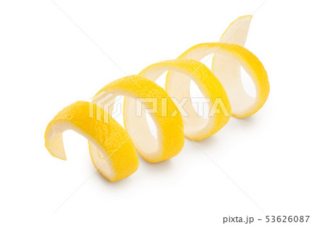 Lemon peel isolated on white background. Healthy food Lemon peel isolated on white background. Healthy food 53626087