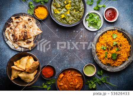 Authentic Indian dishes and snacks 53626433
