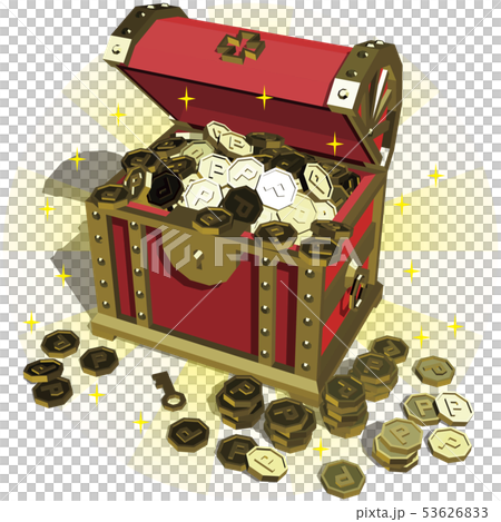 ベクター　イラスト　デザイン　レイアウト　ai　eps　宝箱　ポイント　金　キャンペーン　輝きあり 53626833