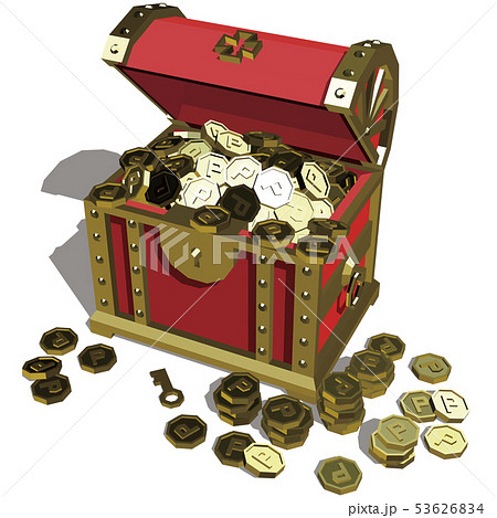 ベクター　イラスト　デザイン　レイアウト　ai　eps　宝箱　ポイント　金　キャンペーン　輝きなし 53626834