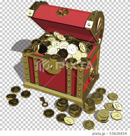 ベクター　イラスト　デザイン　レイアウト　ai　eps　宝箱　ポイント　金　キャンペーン　輝きなし 53626834
