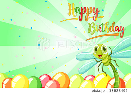 Insect on birthday template Insect on birthday template 53628495