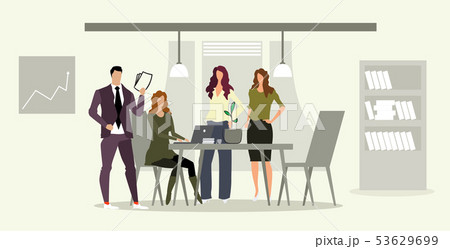 businesspeople team with female boss at workplace business people brainstorming discussing new 53629699
