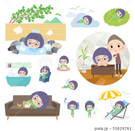 Green clothing Glasses girl_relax 53629761