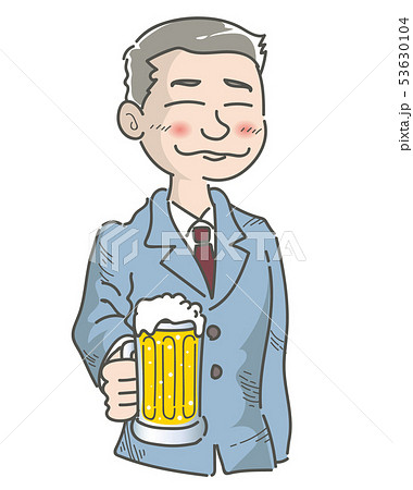ビールでほろ酔いするサラリーマン 53630104