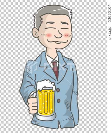 ビールでほろ酔いするサラリーマン 53630104