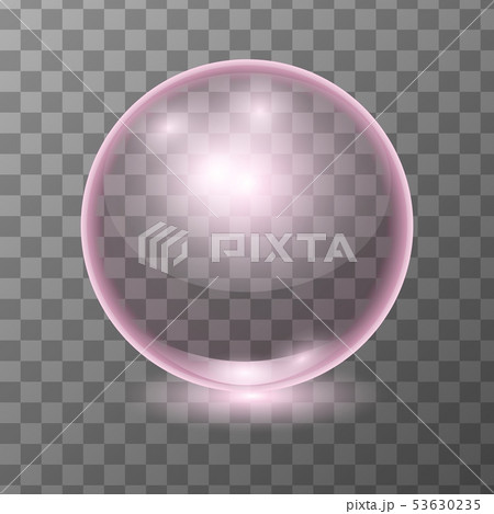 Vector realistic pink transparent glass ball, 53630235