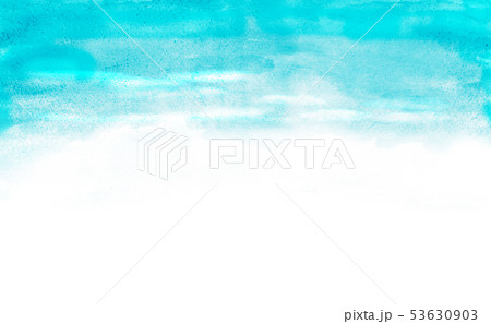 背景 空 空イメージ 青 水色 ブルー 手描き 筆描き 水彩 水彩風 のイラスト素材