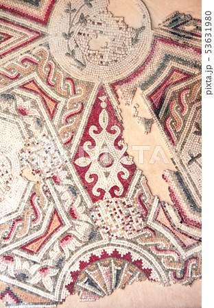 Ancient natural stone tile mosaics, Madaba, Jordan Ancient natural stone tile mosaics, Madaba, Jordan 53631980