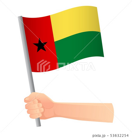 Guinea-Bissau flag in hand Guinea-Bissau flag in hand 53632254