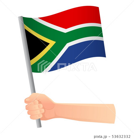 South Africa flag in hand 53632332