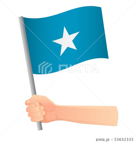 Somalia flag in hand 53632335