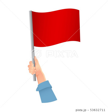 red flag in hand icon 53632711